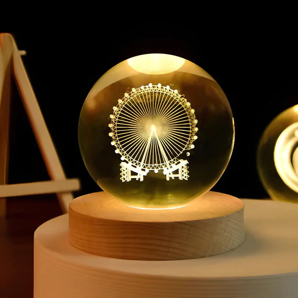 Colorful Globe LED Night Light Table Lamp