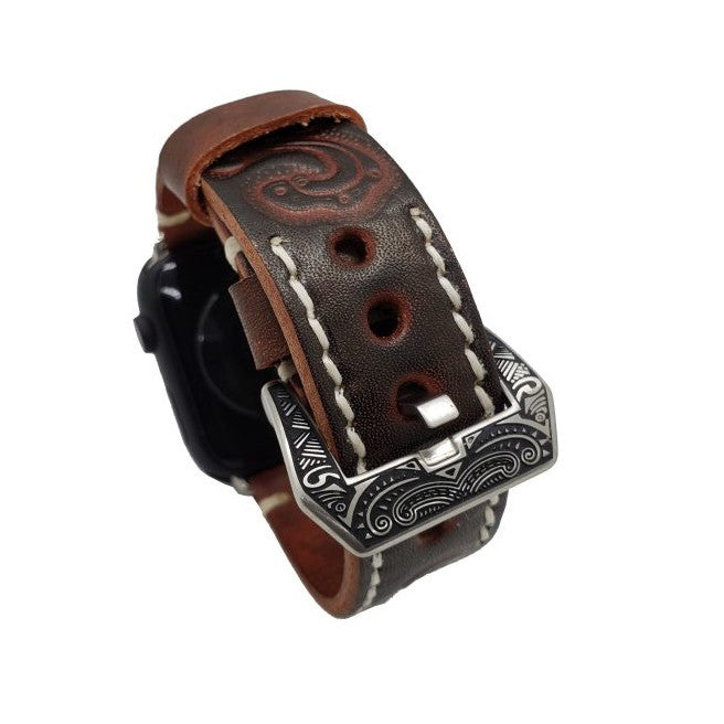 Personalized Engraved Leather Strap for Apple Watch