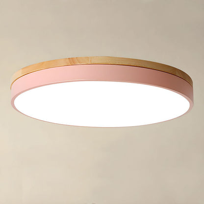 Naturalis | Elegant Warm Wood and Green Round Ceiling Lamp 16