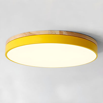 Naturalis | Elegant Warm Wood and Green Round Ceiling Lamp 17