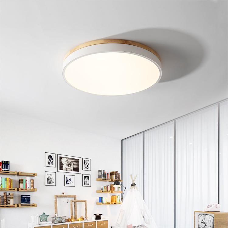 Naturalis | Elegant Warm Wood and Green Round Ceiling Lamp 6