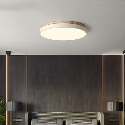 Naturalis | Elegant Warm Wood and Green Round Ceiling Lamp 7