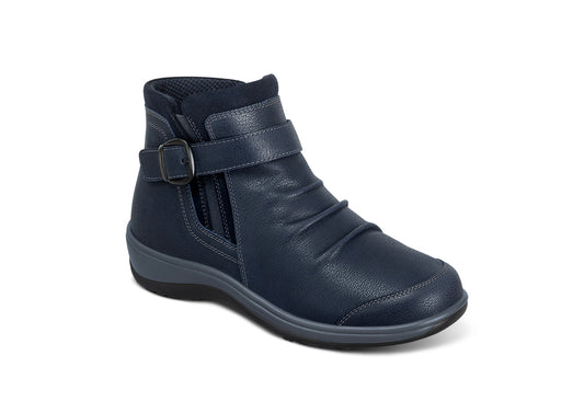 Classic Dark Blue Comfort Orthopedic Ankle Boot - Lusomart