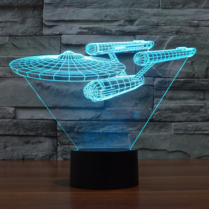 NebulaGlow | Vibrant 3D Optical Illusion LED Starship Lamp 1