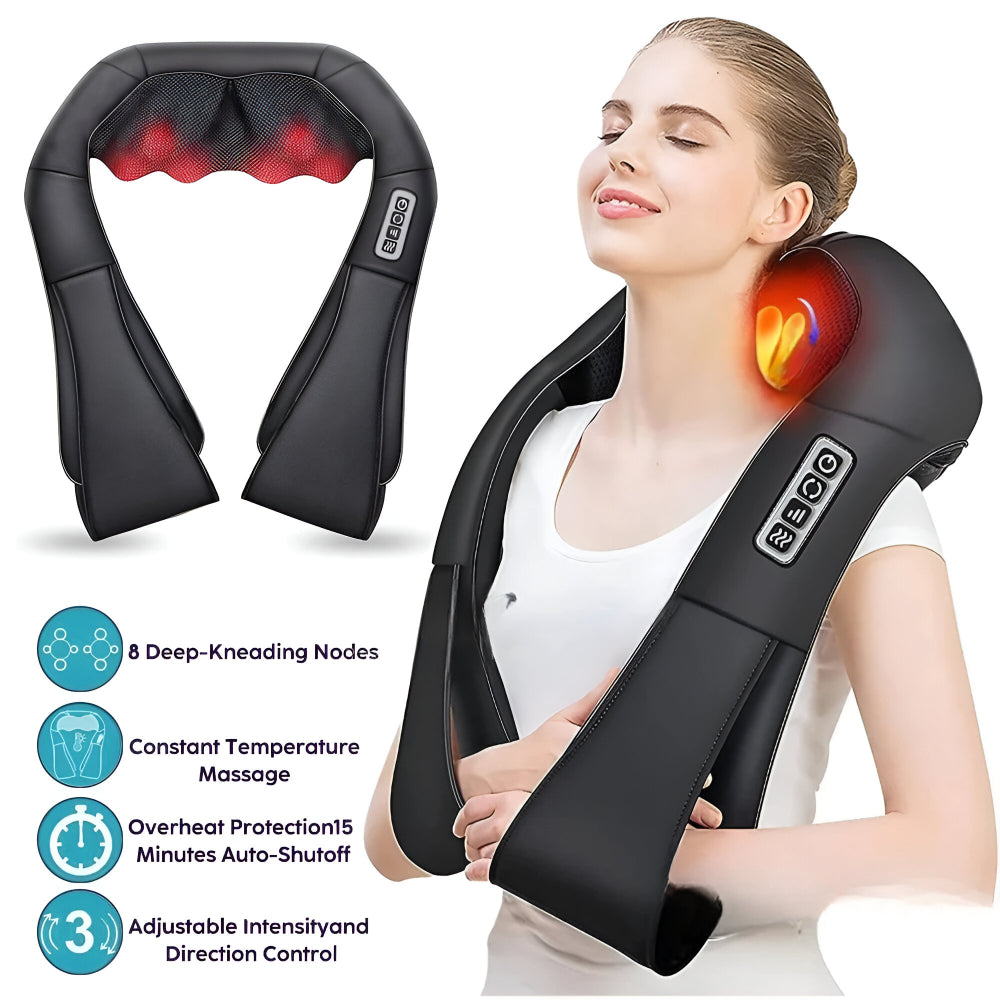 Portable Electric Shiatsu Massage Neck Pillow