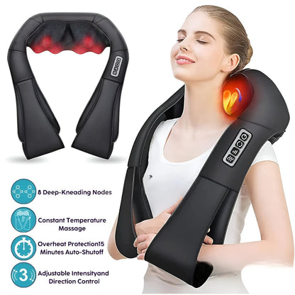 Portable Electric Shiatsu Massage Neck Pillow