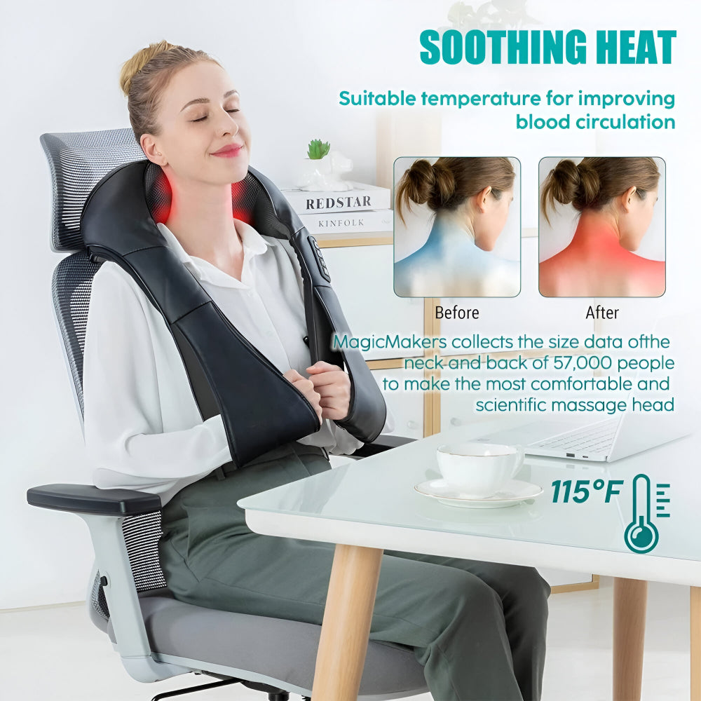 Portable Electric Shiatsu Massage Neck Pillow