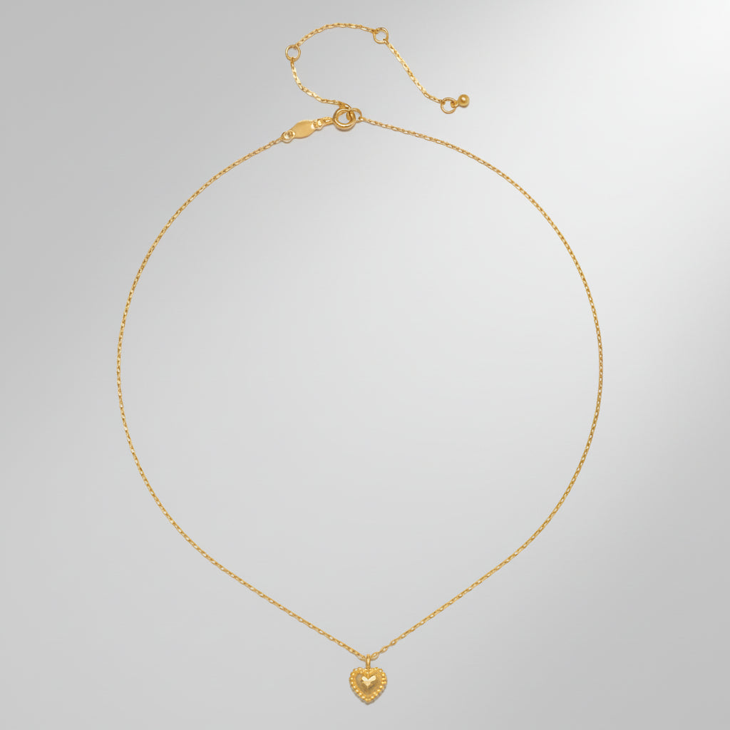 Simple Gold Heart Shaped Pendant Necklace