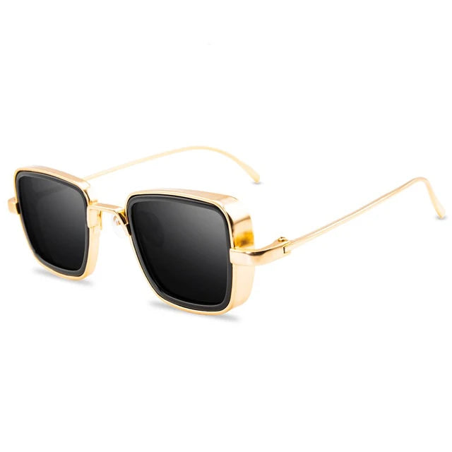 Vintage Square Shades Gold Frame UV Protection Glasses