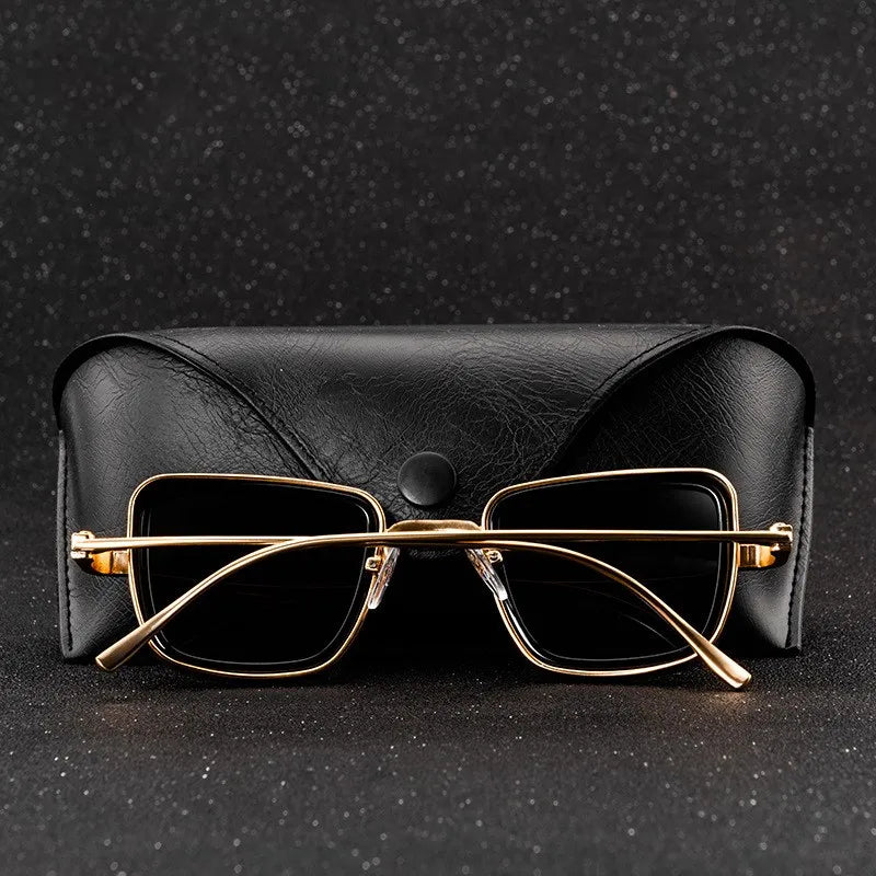 Vintage Square Shades Gold Frame UV Protection Glasses