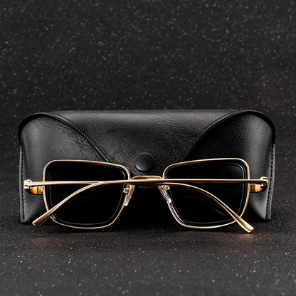 Vintage Square Shades Gold Frame UV Protection Glasses