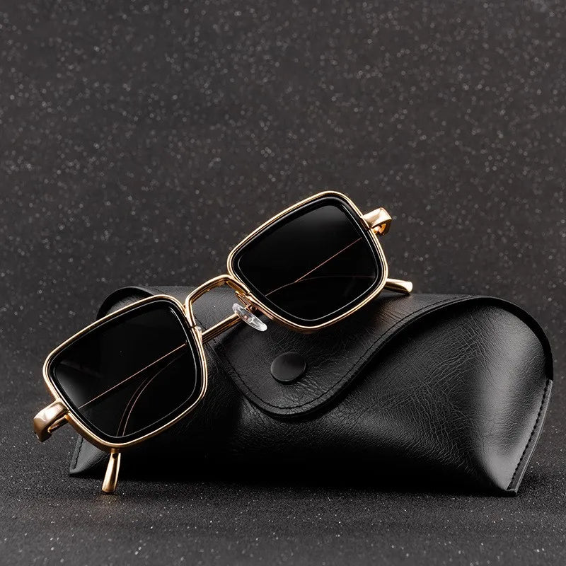 Vintage Square Shades Gold Frame UV Protection Glasses