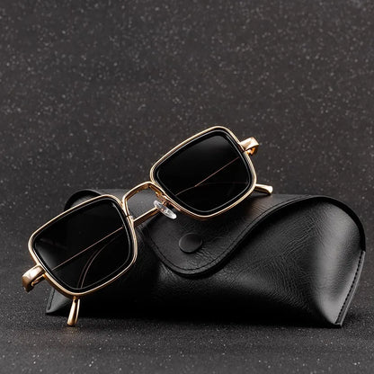 Vintage Square Shades Gold Frame UV Protection Glasses