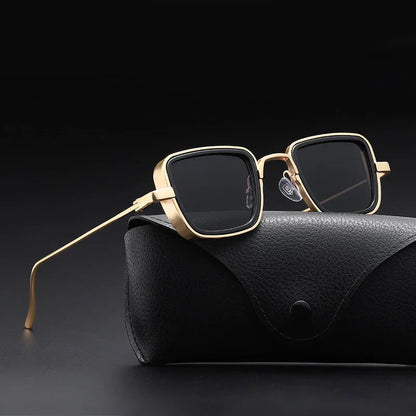 Vintage Square Shades Gold Frame UV Protection Glasses