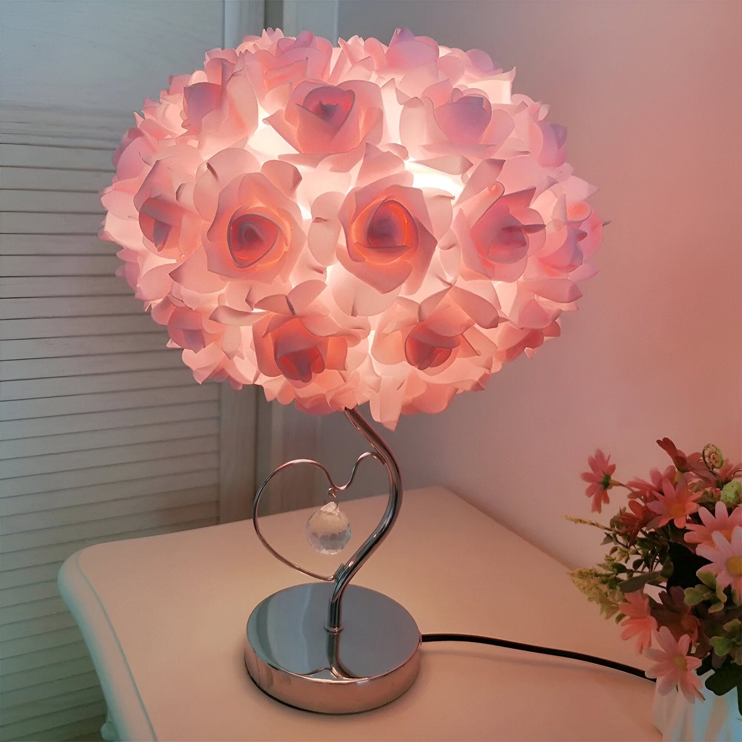 Floral Bedside Table Lamp - Lusomart