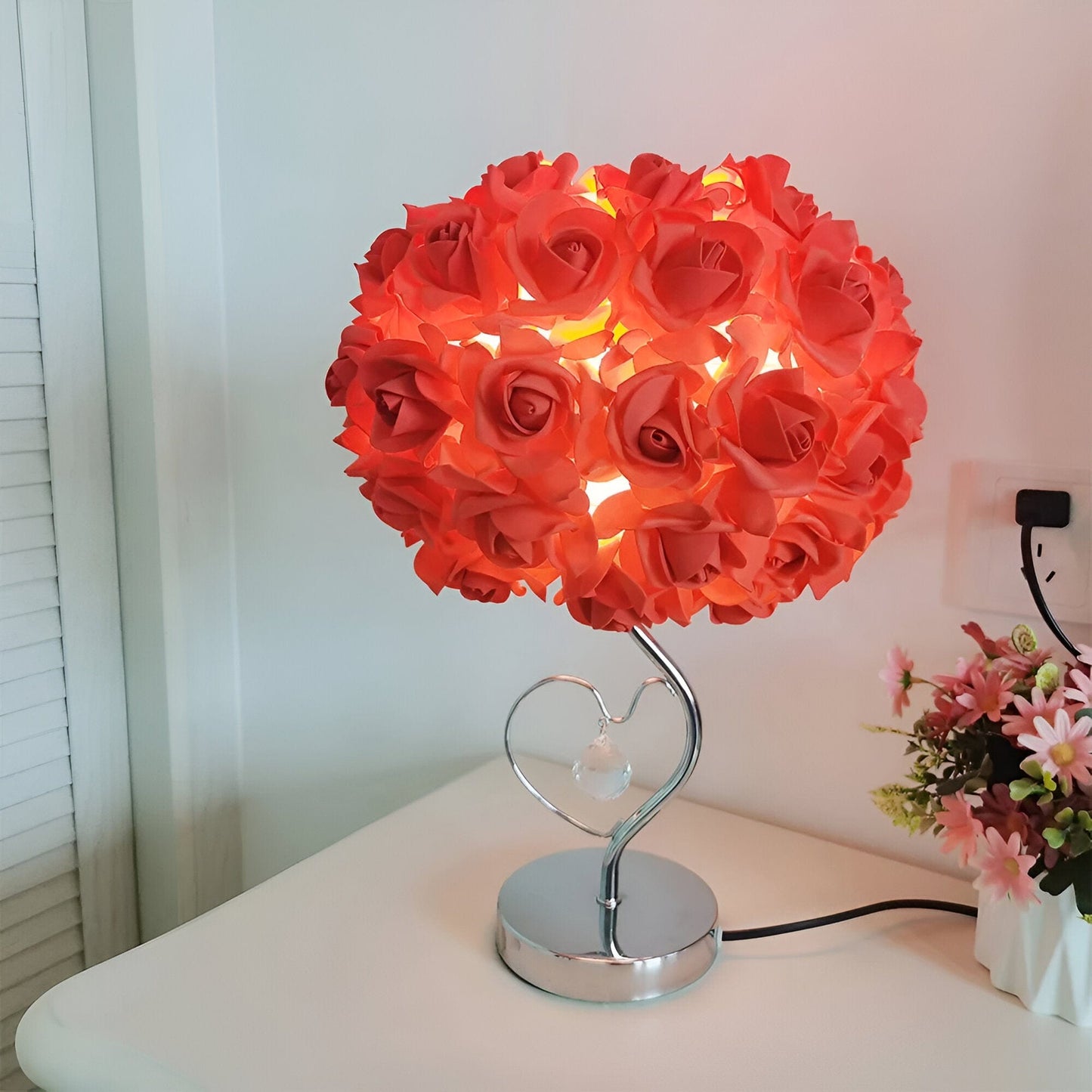 Floral Bedside Table Lamp