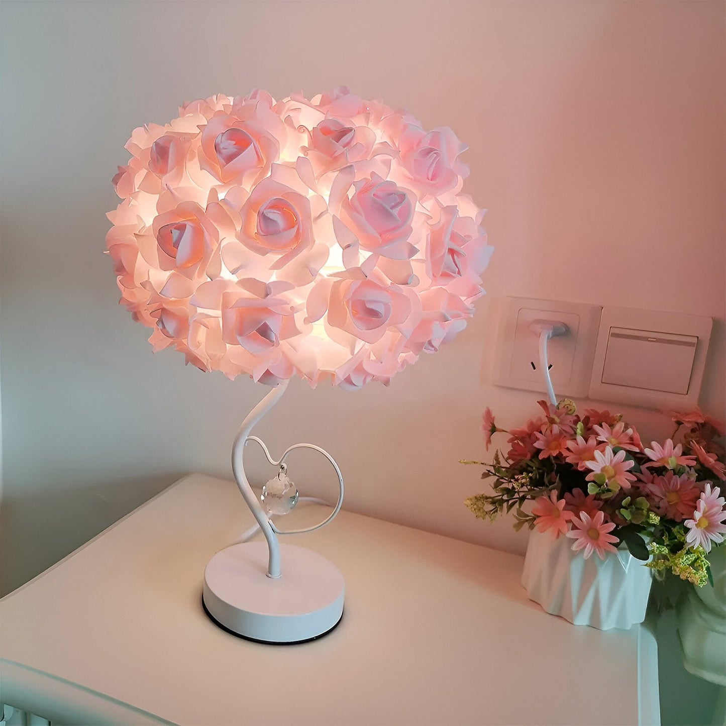 Floral Bedside Table Lamp