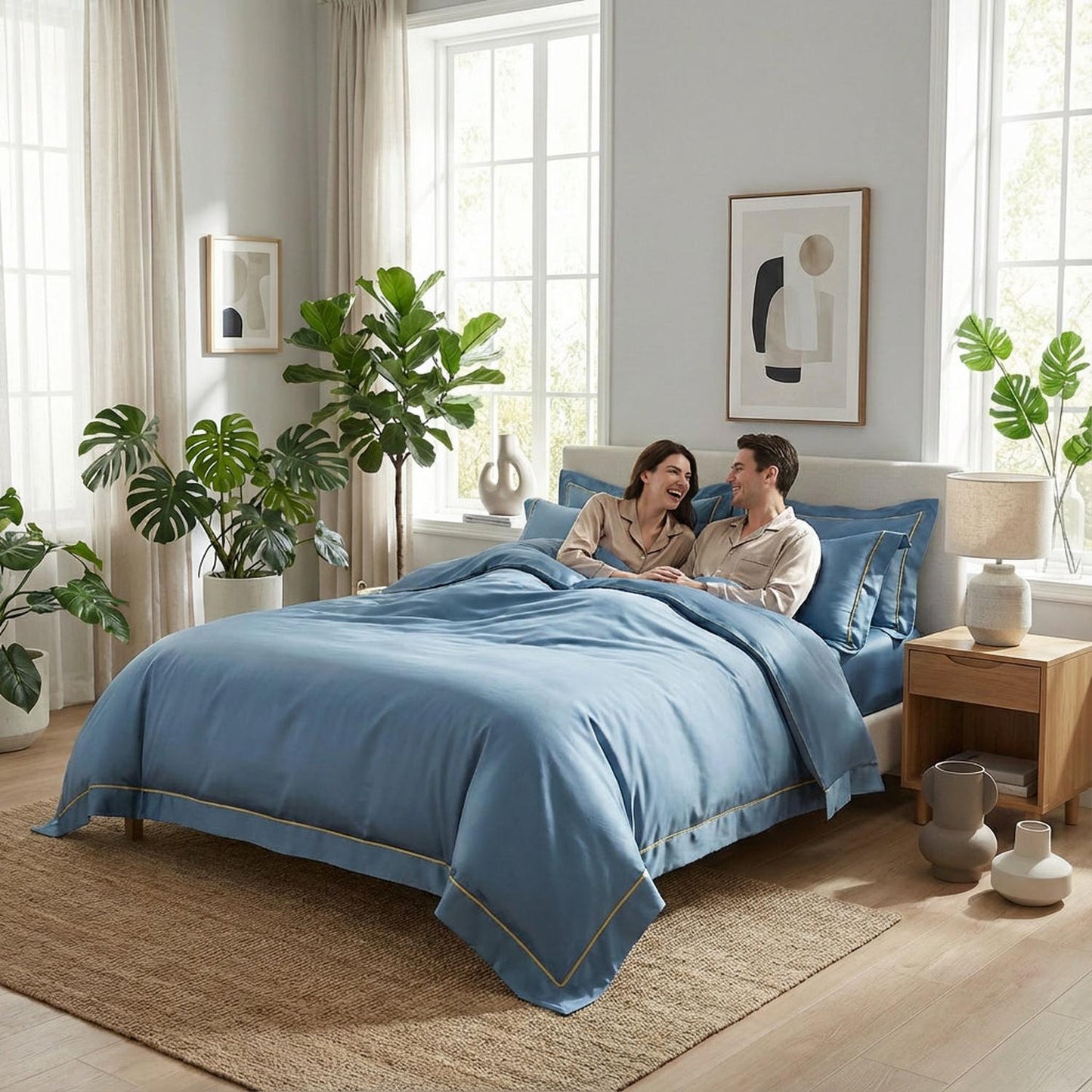 Luxurious Soft Cotton Bedding Set With Smooth Duvet Covers