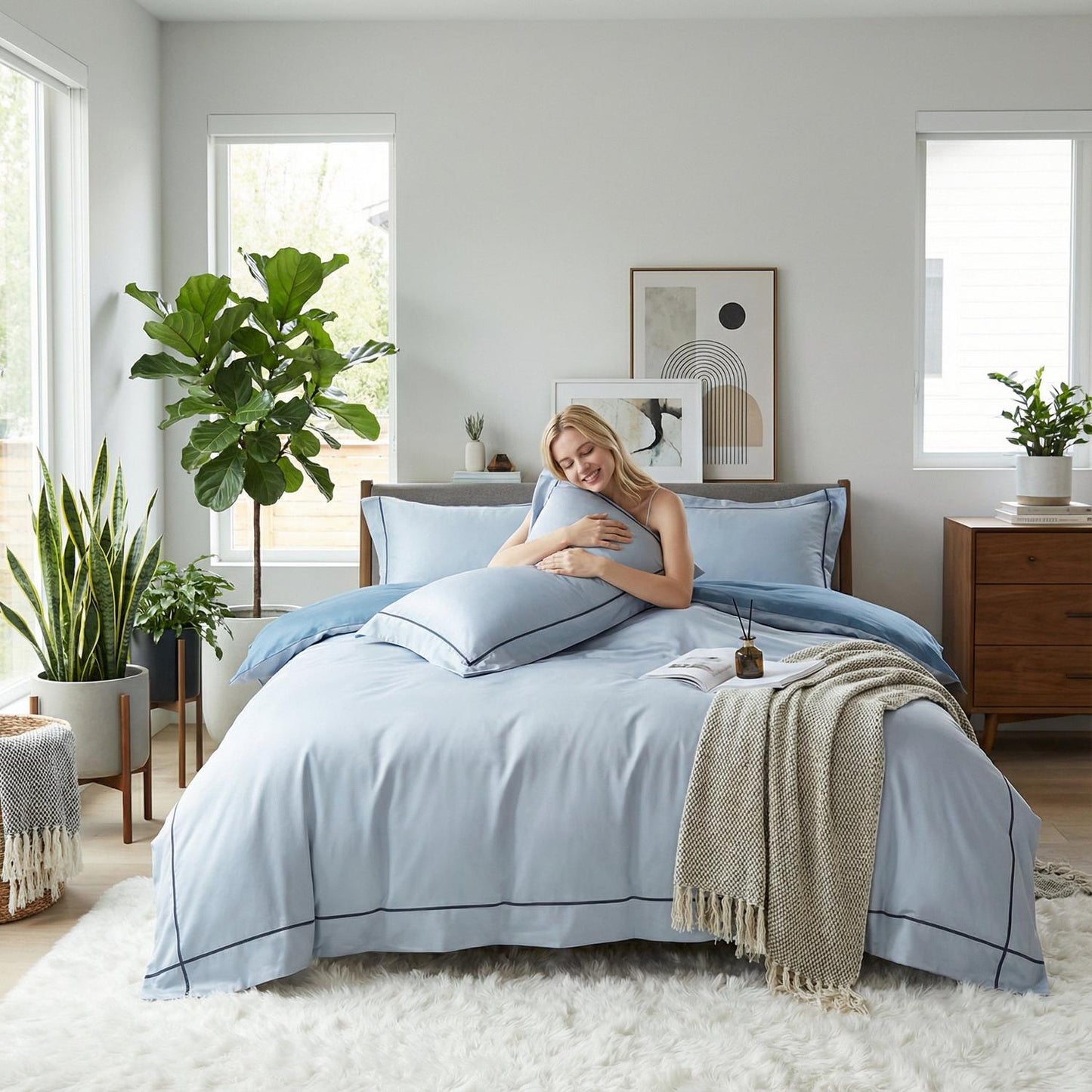 Luxurious Soft Cotton Bedding Set With Smooth Duvet Covers