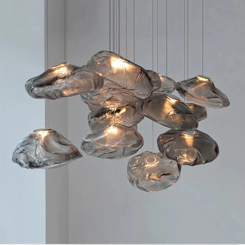 Airy Cloud Glass Drop Light