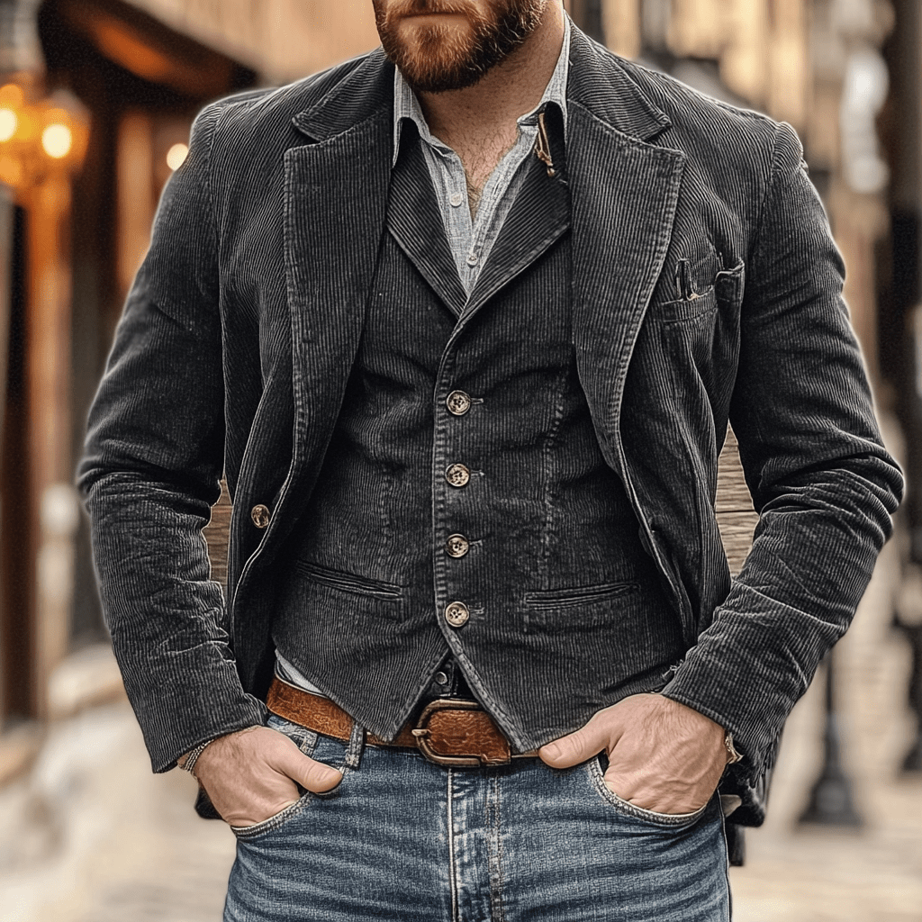 Slim Fit Men's Blazer and Vest Suit Set - Lusomart