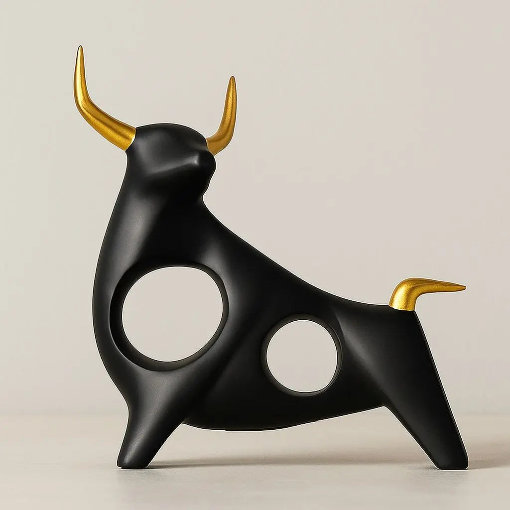 Dark Luxury Resin Bull Figure - Lusomart