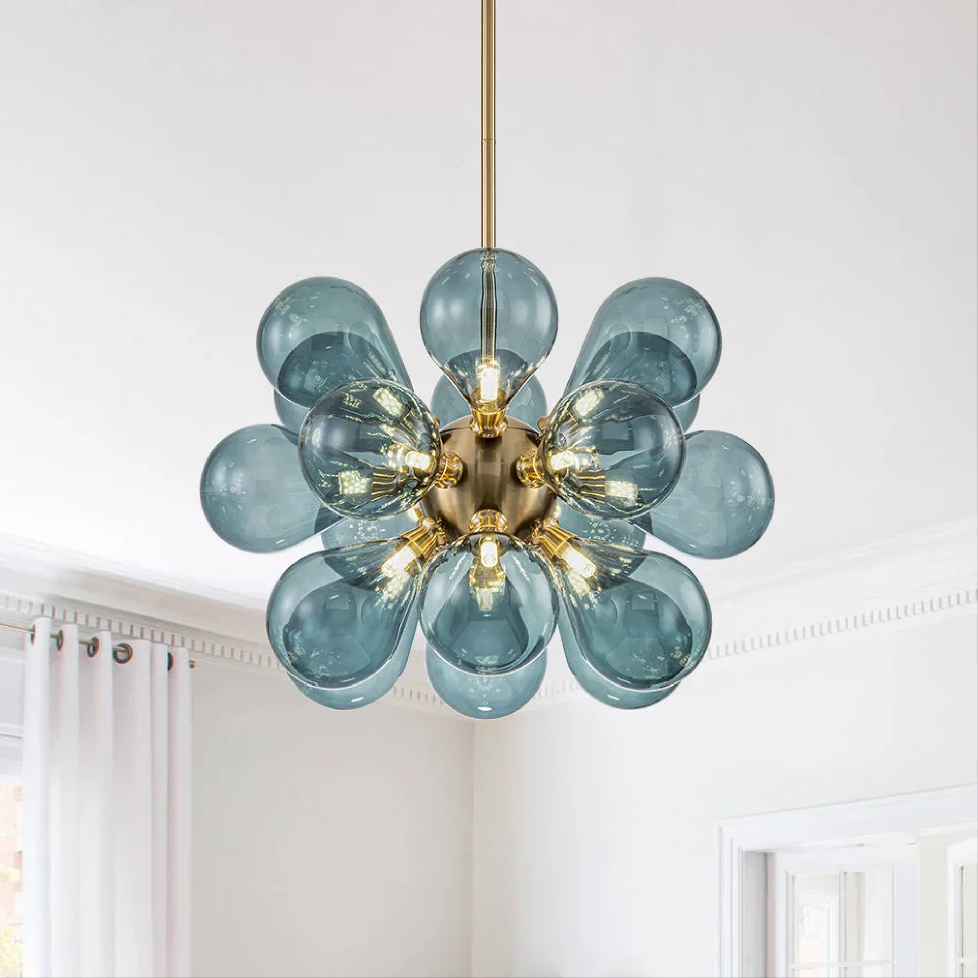 Luxury Blue Glass Chandelier for Sophisticated Homes - Lusomart