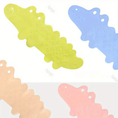 Fun Kids Bath Mat with Crocodile Design, Anti-Slip PVC - Lusomart