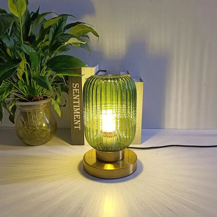 Contemporary Textured Glass Desk Lamp