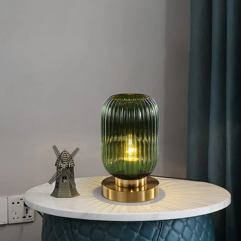 Contemporary Textured Glass Desk Lamp