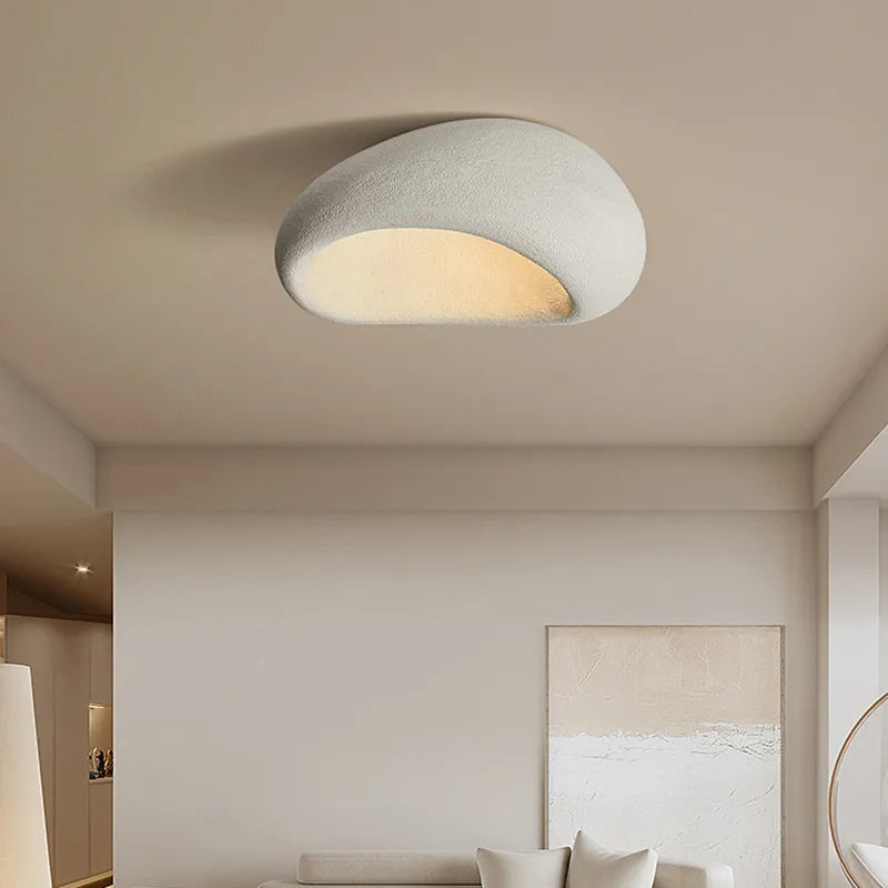 Natural Wood Ceiling Lamp with Warm Soft Lighting