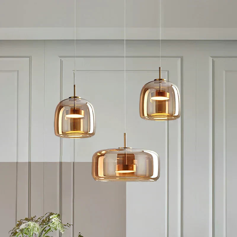 Elegant Glass Drop Pendant Lighting Fixture - Lusomart