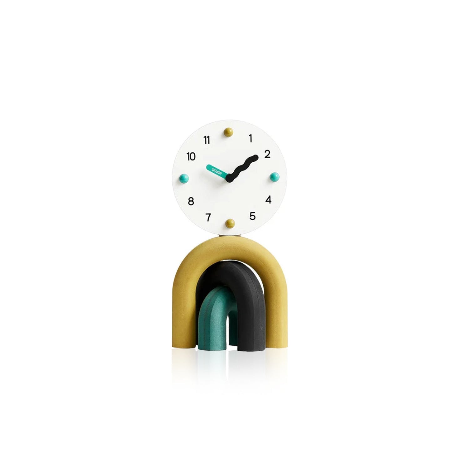 Modern Minimalist Arc Table Clock Two Tone Finish