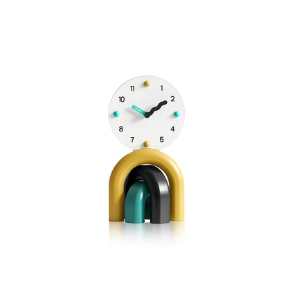 Modern Minimalist Arc Table Clock Two Tone Finish