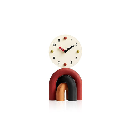 Modern Minimalist Arc Table Clock Two Tone Finish