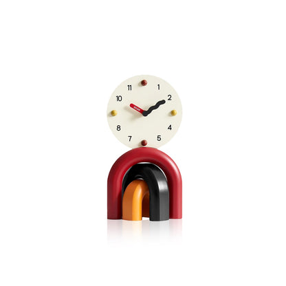 Modern Minimalist Arc Table Clock Two Tone Finish