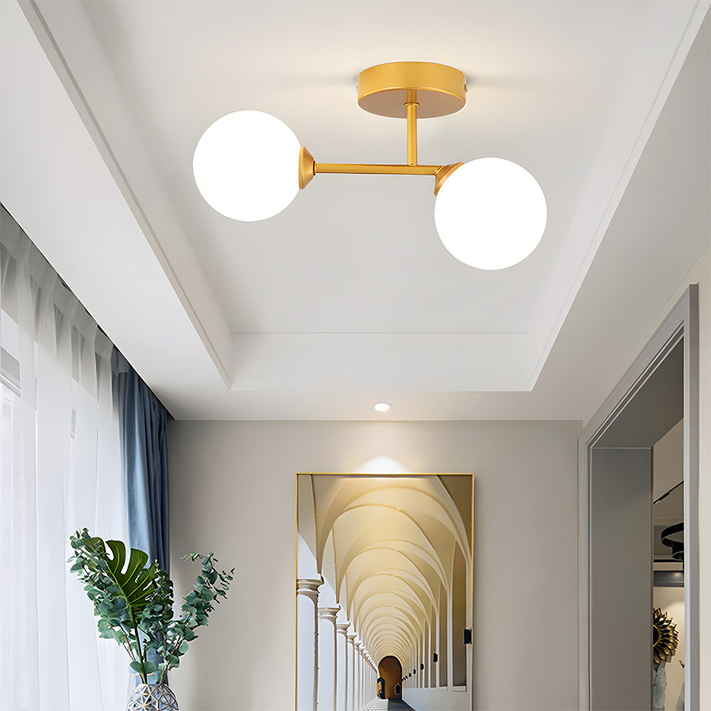 Luxurious Contemporary Glass Globe Ceiling Lamp - Lusomart