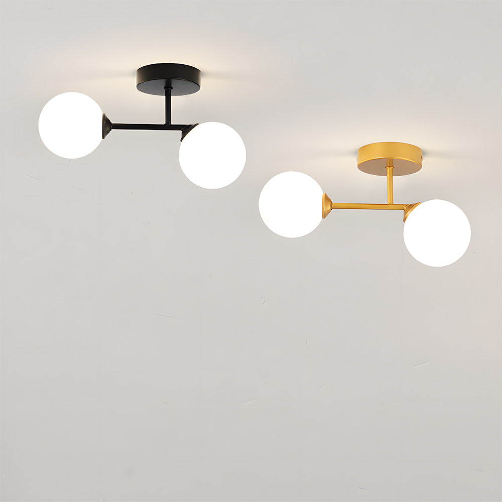 NordicAura | Elegant Modern Glass Sphere Flush Mount Ceiling Light 5