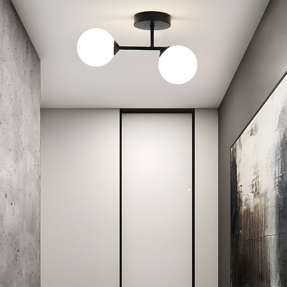 NordicAura | Elegant Modern Glass Sphere Flush Mount Ceiling Light 6