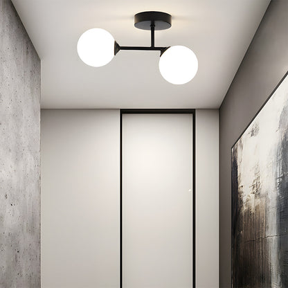 NordicAura | Elegant Modern Glass Sphere Flush Mount Ceiling Light 6