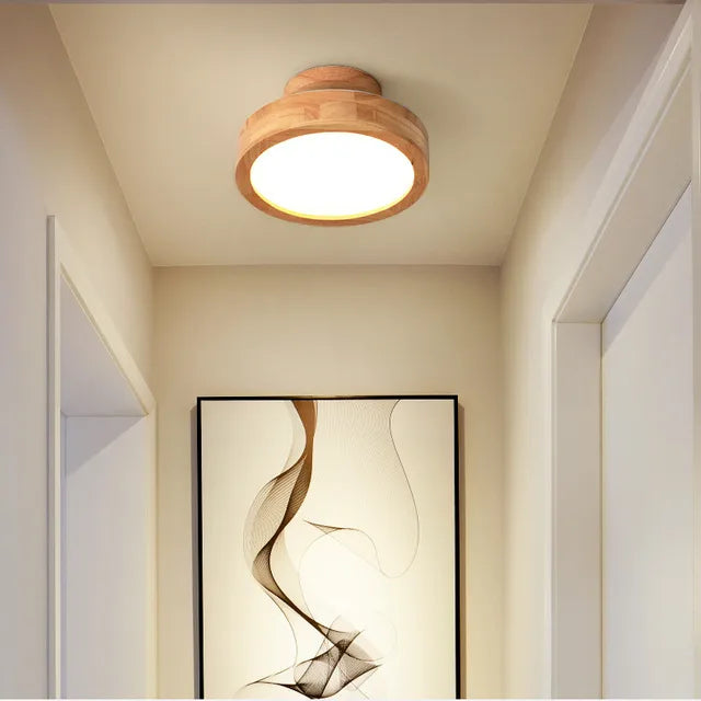 Rustic Natural Wood Pendant Lamp