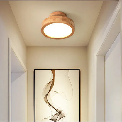 Rustic Natural Wood Pendant Lamp