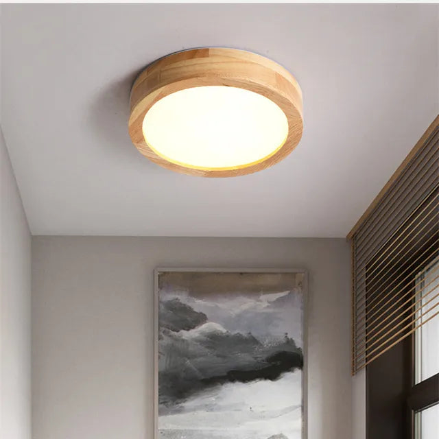 Rustic Natural Wood Pendant Lamp