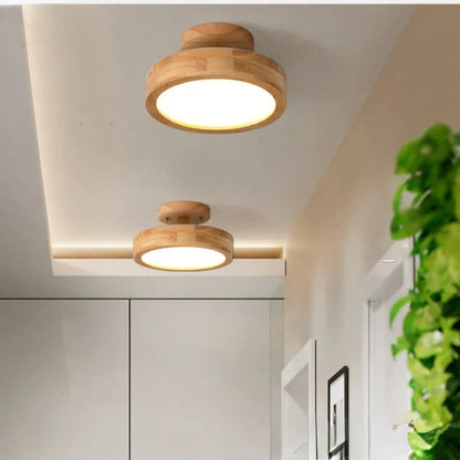 Rustic Natural Wood Pendant Lamp