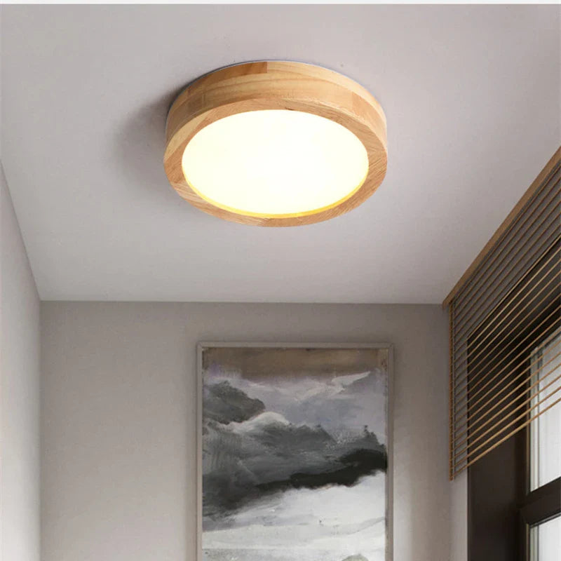 Rustic Natural Wood Pendant Lamp