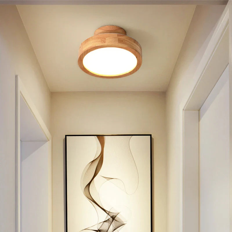 Rustic Natural Wood Pendant Lamp