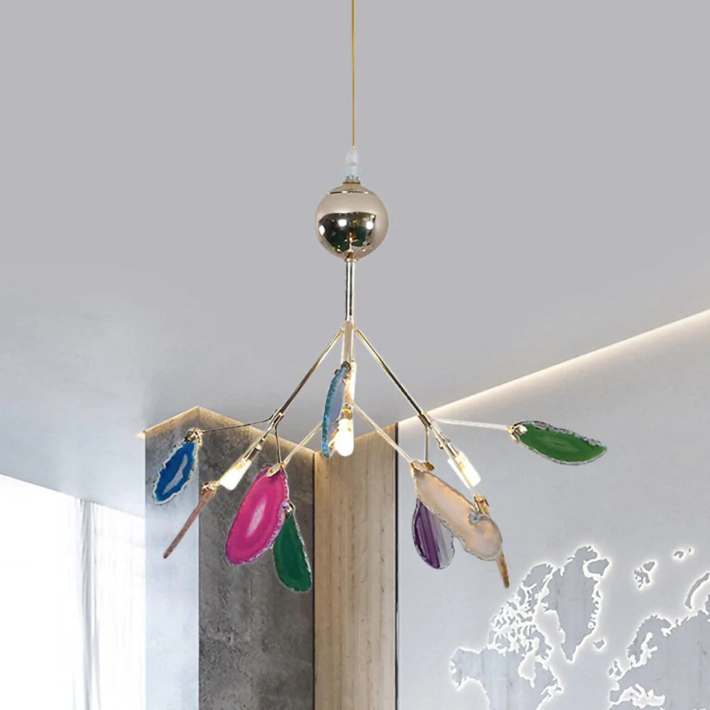 Nordic Creative Light Luxury Agate Stone Chandelier 6