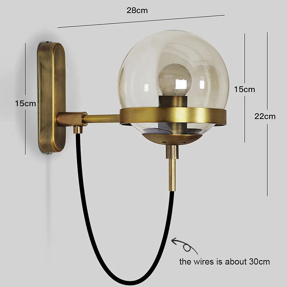 Nordic Retro Style Glass Ball Wall Lamp 4