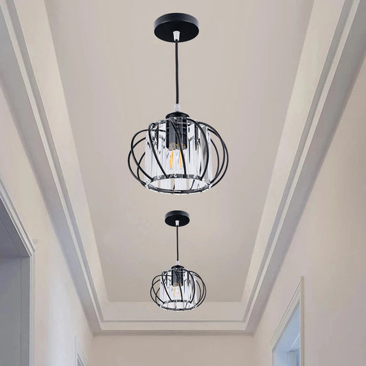 Round Glass Hanging Pendant Light - Lusomart