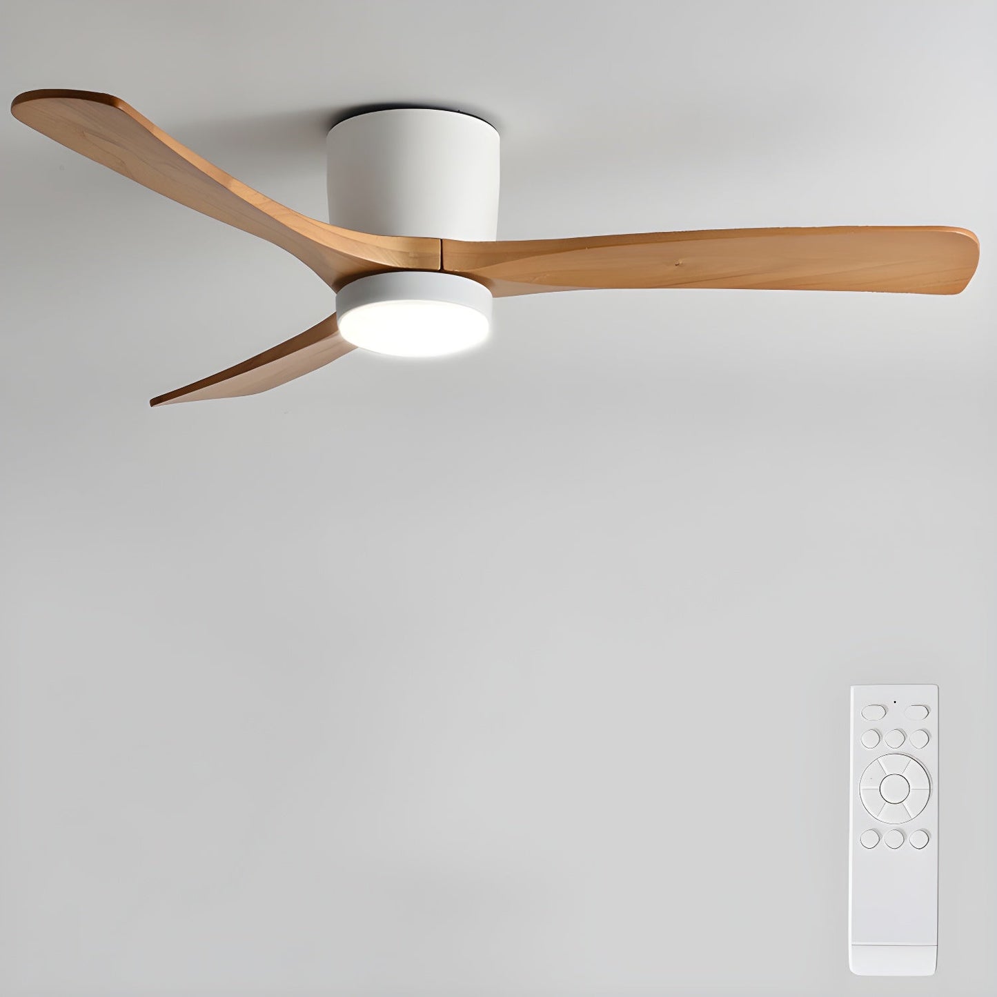 Rustic Wooden Ceiling Fan Light with LED 42 48 Inch
